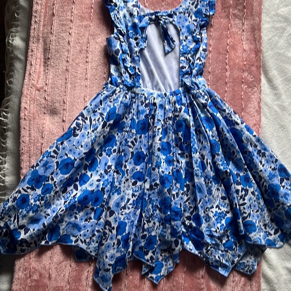 Blue and white girls dress - Picture 2 of 2